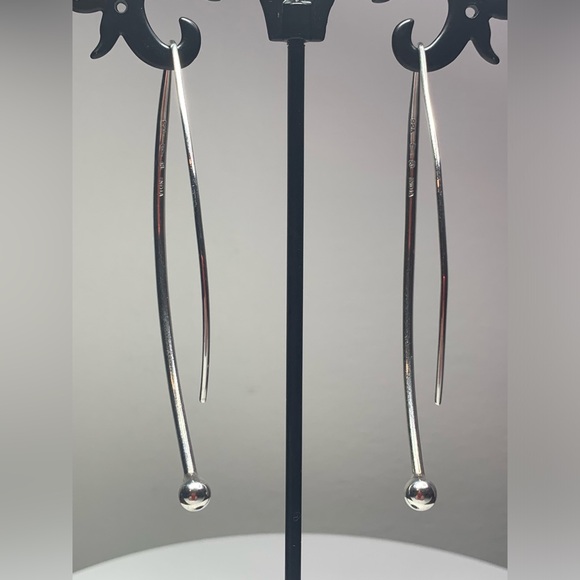 Silpada Vintage Sterling BALANCING ACT Ball Threader Earrings - Picture 5 of 15